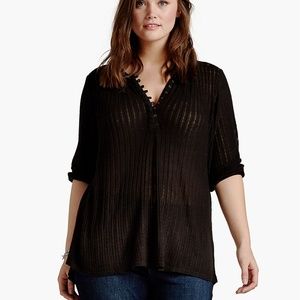 Lucky Brand Textured Henley Blouse